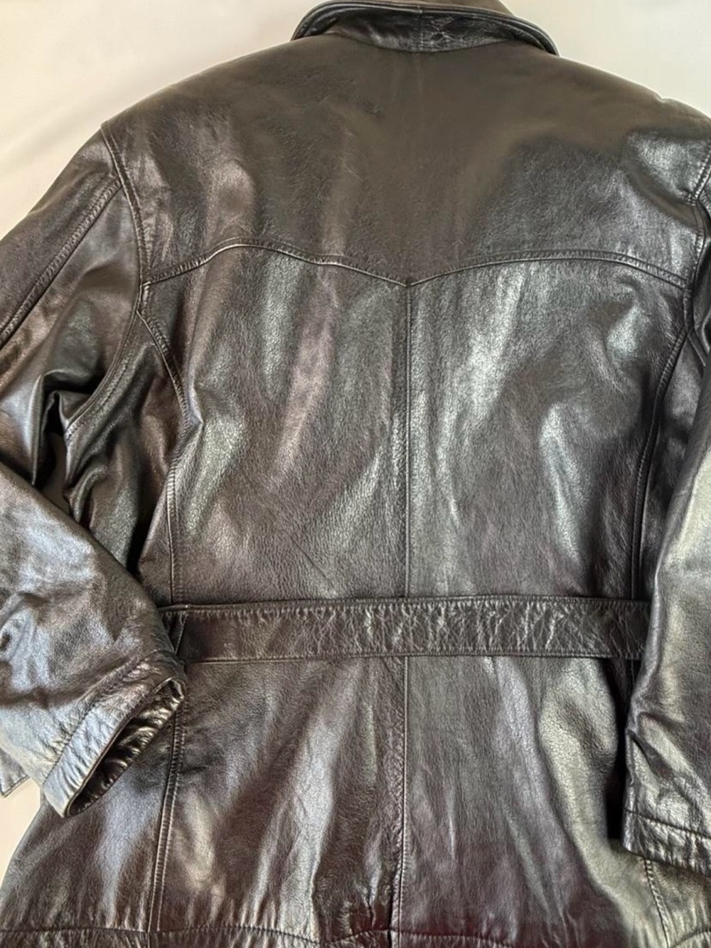 Wilson Black Leather Belted Zip-Front Jacket - Picture 3 of 8